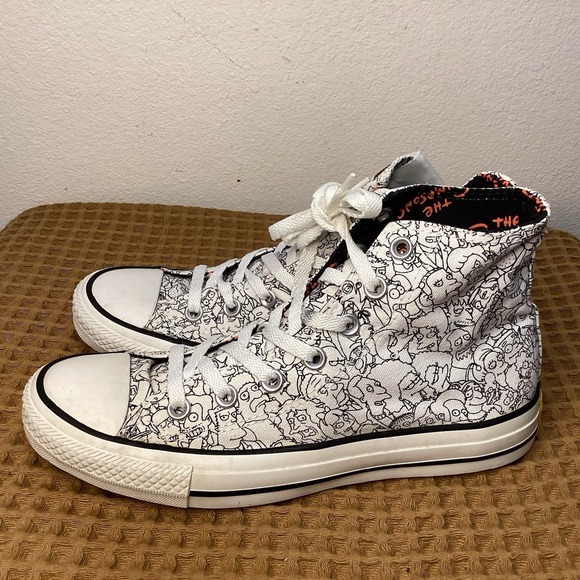 The Simpsons X Converse Chuck Taylor All Star Mens 8 Women's 6 Hi Top White - Picture 2 of 8